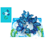 Origamo Biglietto Auguri Pop-Up Farfalle Blu: Card 3D Magia della Natura