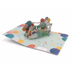 Origamo Biglietto Auguri Pop-Up Buon Compleanno: Card 3D Festa con Regali e Palloncini