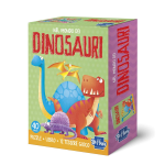 Be Happy Nel Mondo dei Dinosauri: Set Puzzle Maxi, Libro e 12 Personaggi 3D