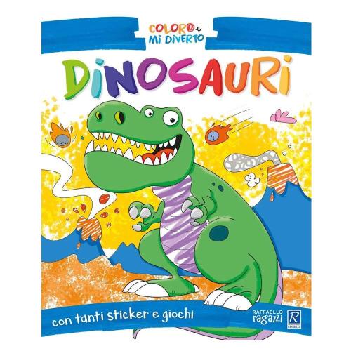 Raffaello Albo da Colorare Dinosauri con Sticker e Giochi