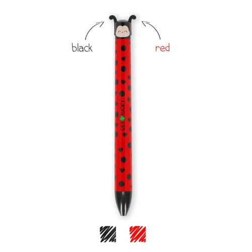Legami Penna Click&Clack Coccinella: 2 Colori Nero e Rosso