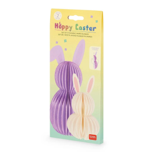 Legami Set 2 Coniglietti Pieghevoli: Hoppy Easter Carta Nido d'Ape