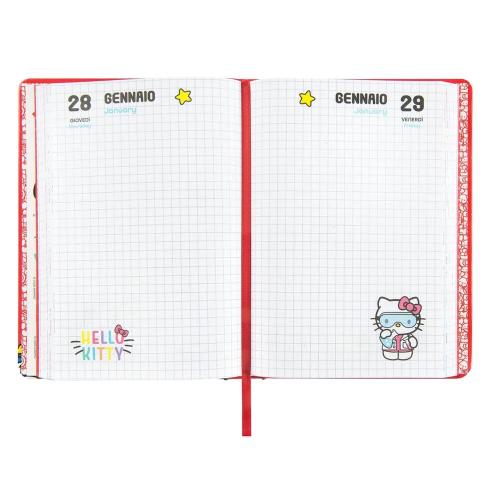 Diario 12 Mesi 2026/2027 Hello Kitty Datato Rosso