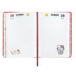 Diario 12 Mesi 2026/2027 Hello Kitty Datato Rosso
