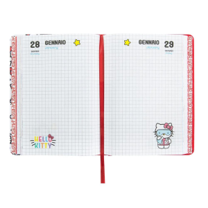 Diario 12 Mesi 2026/2027 Hello Kitty Datato Copertina In Tessuto