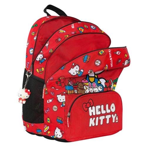 Zaino Organizzato Hello Kitty Rosso Con Charm