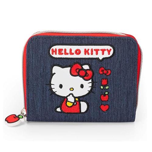 Portafoglio hello kitty portamonete ragazza zip intorno blu e rosso