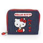 Portafoglio hello kitty portamonete ragazza zip intorno blu e rosso
