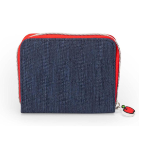 Portafoglio hello kitty portamonete ragazza zip intorno blu e rosso