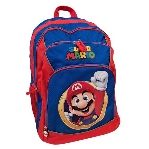 Zaino Super Mario Organizzato Scuola Blu e Rosso