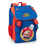 Zaino Estensibile Super Mario Scuola Elementare Blu e Rosso