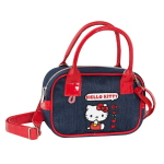 Hello Kitty Borsa Bauletto Denim e Rosso con Tracolla