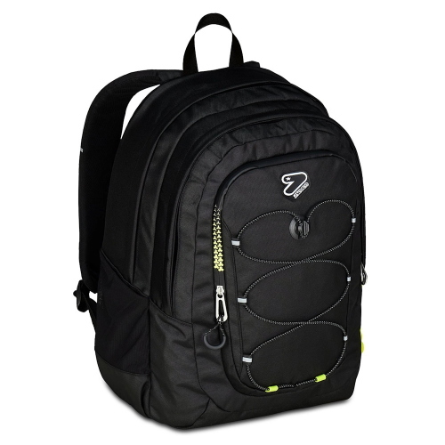 Seven Zaino Scuola E-Tech Ecologico Nero Doppio Scomparto