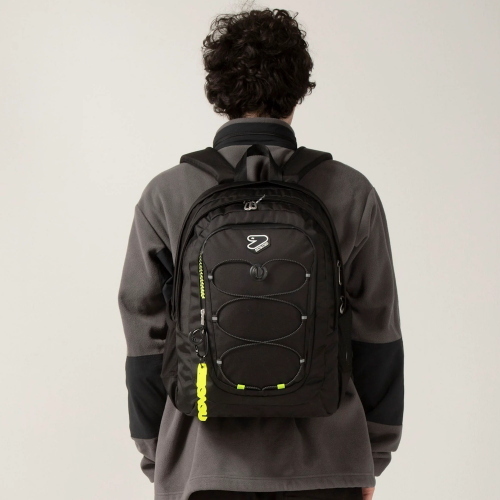 Seven Zaino Scuola E-Tech Ecologico Nero Doppio Scomparto