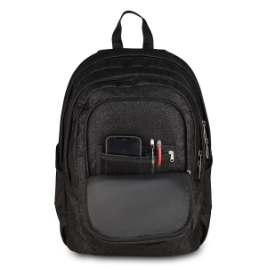 Seven Zaino Tech Shiny Nero Brillante Doppio Scomparto