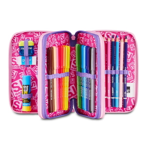 Seven SJ Gang Astuccio 3 Zip 3D Glowcat Completo Lilla