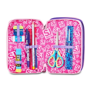 Seven SJ Gang Astuccio 3 Zip 3D Glowcat Completo Lilla