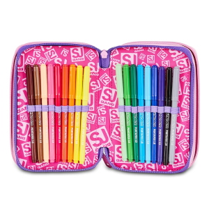 Seven SJ Gang Astuccio 3 Zip 3D Glowcat Completo Lilla