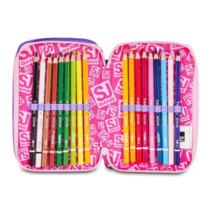 Seven SJ Gang Astuccio 3 Zip 3D Glowcat Completo Lilla