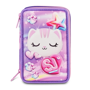 Seven SJ Gang Astuccio 3 Zip 3D Glowcat Completo Lilla