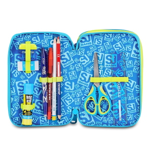 Seven SJ Gang Astuccio 3 Zip 3D Glowgame Calcio Blu
