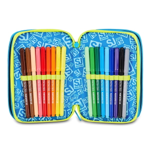 Seven SJ Gang Astuccio 3 Zip 3D Glowgame Calcio Blu