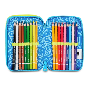 Seven SJ Gang Astuccio 3 Zip 3D Glowgame Calcio Blu