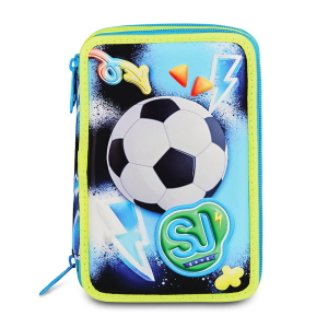 Seven SJ Gang Astuccio 3 Zip 3D Glowgame Calcio Blu