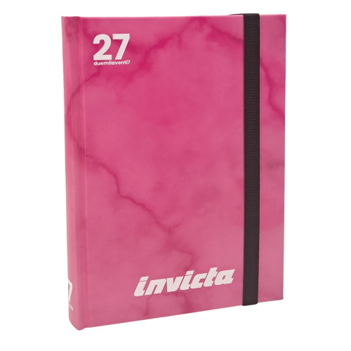 Invicta Diario Agenda Pocket Datato 2026-2027 Effetto Marmo Rosa