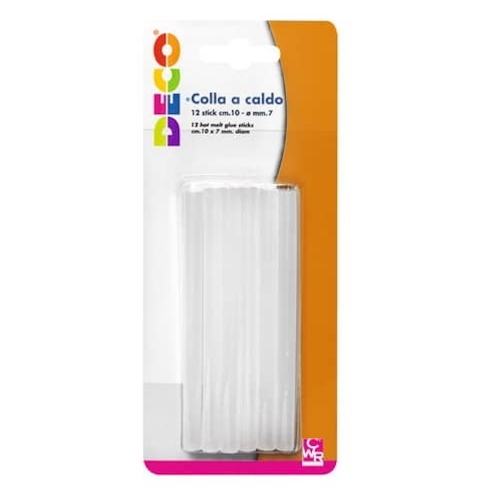 Deco By Cwr Stick Di Colla A Caldo 7mm x 10cm Trasparenti Per Bricolage E Fai Da Te Confezione 12 Pezzi