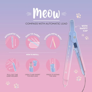 Legami Compasso Con Mina Automatica Meow Kitty Paw Per Scuola E Disegno