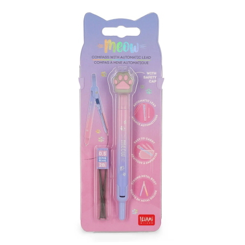 Legami Compasso Con Mina Automatica Meow Kitty Paw Per Scuola E Disegno