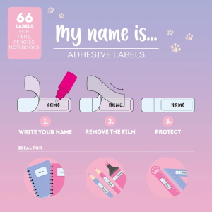Legami Etichette Adesive Con Pellicola Protettiva My Name Is Kitty Per Scuola