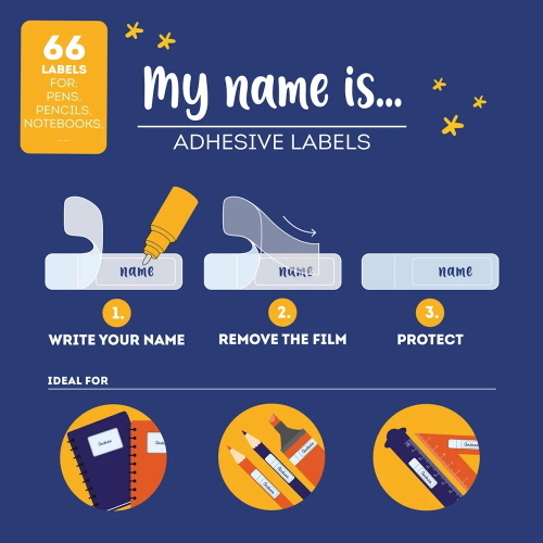 Legami Etichette Adesive Con Pellicola Protettiva My Name Is Space Per Scuola
