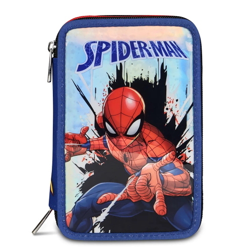 Seven Astuccio 3 Zip Completo Spider-Man Back To Climbing Per Scuola Elementare