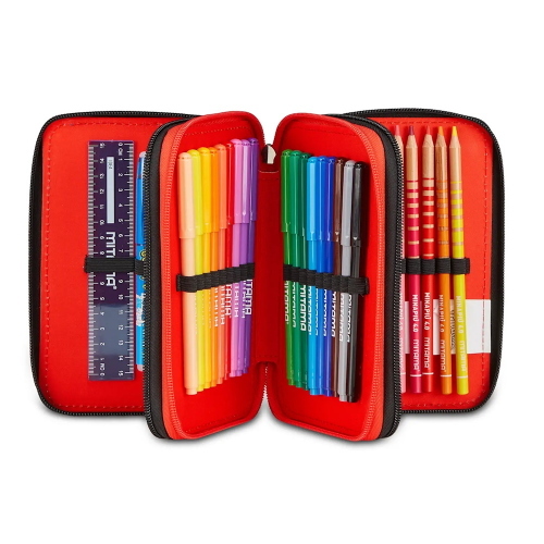 Seven Astuccio 3 Zip Completo Spider-Man Back To Climbing Per Scuola Elementare