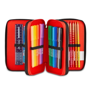 Seven Astuccio 3 Zip Completo Spider-Man Back To Climbing Per Scuola Elementare