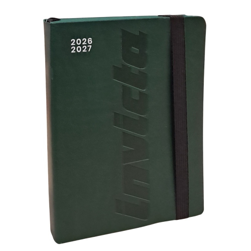 Invicta Diario Agenda Pocket 16 Mesi 2026-2027 Verde Con Elastico Per Studenti