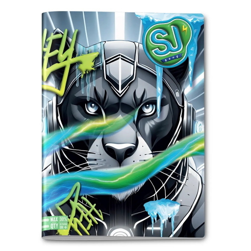 Seven Maxi Quaderno A4 Sj Gang Animali Boy Rigatura 10mm Per 1 E 2 Elementare Quality