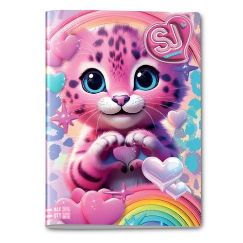 Seven Maxi Quaderno A4 Sj Gang Animali Girl Rigatura 10mm Per 1 E 2 Elementare Quality