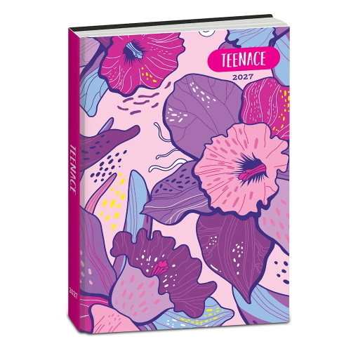 Seven Diario Teenace Standard 12 Mesi Purple Flowers Per Studenti 2026-2027