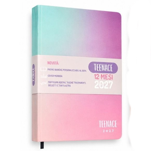Seven Diario Teenace Special PU 12 Mesi Sfumato Viola E Turchese 2026-2027