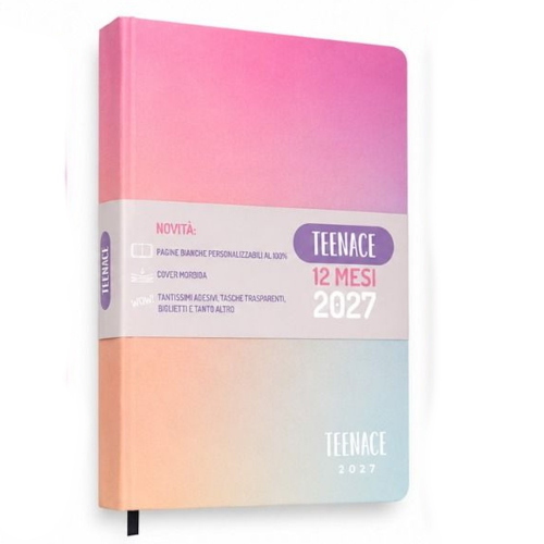 Seven Diario Teenace Special PU 12 Mesi Sfumato Rosa E Azzurro 2026-2027