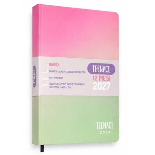 Seven Diario Teenace Special PU 12 Mesi Sfumato Rosa E Verde 2026-2027
