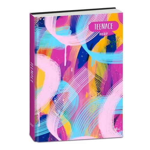 Seven Diario Teenace Fluo 12 Mesi Abstract Paint 2026-2027 Per Studenti