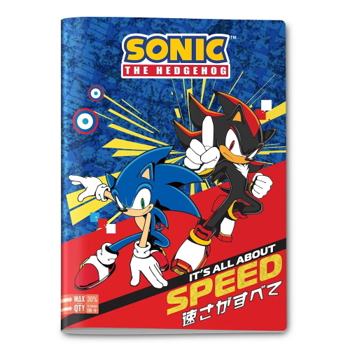 Seven Maxi Quaderno A4 Sonic The Hedgehog Rigatura A Per 1 E 2 Elementare Quality