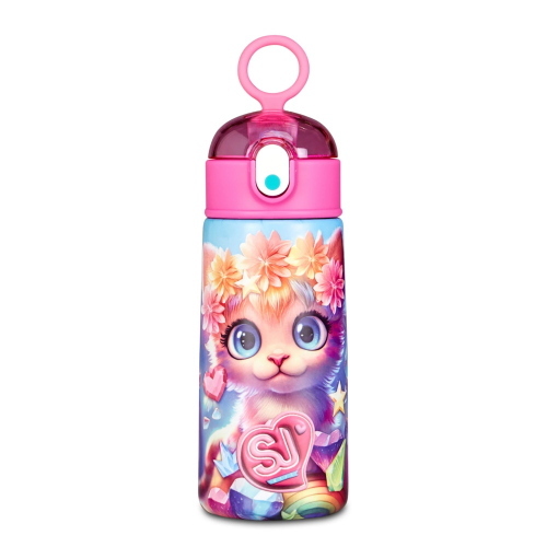 Seven Borraccia Termica Sj Gang Gattina Fiori Girl Per Bambine 460ml