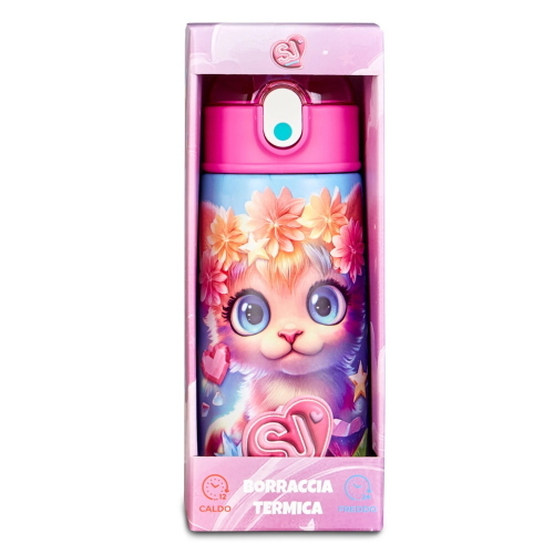 Seven Borraccia Termica Sj Gang Gattina Fiori Girl Per Bambine 460ml