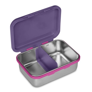 Seven Portamerenda Stitch E Angel Purple Heart In Acciaio Inox 850ml