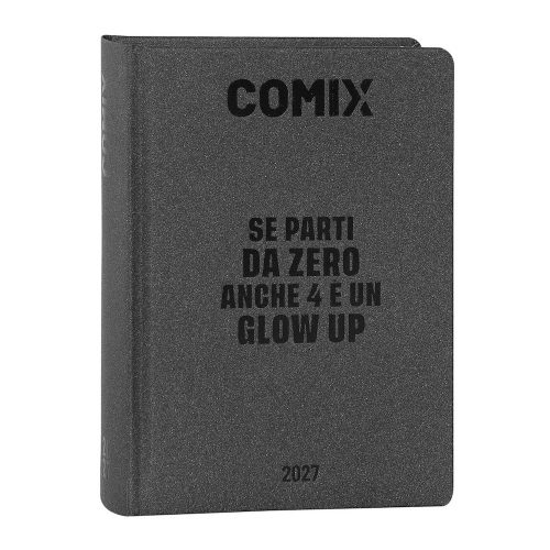Comix Diario Datato 2026-2027 16 Mesi Mini Grigio Scuro Glow Up